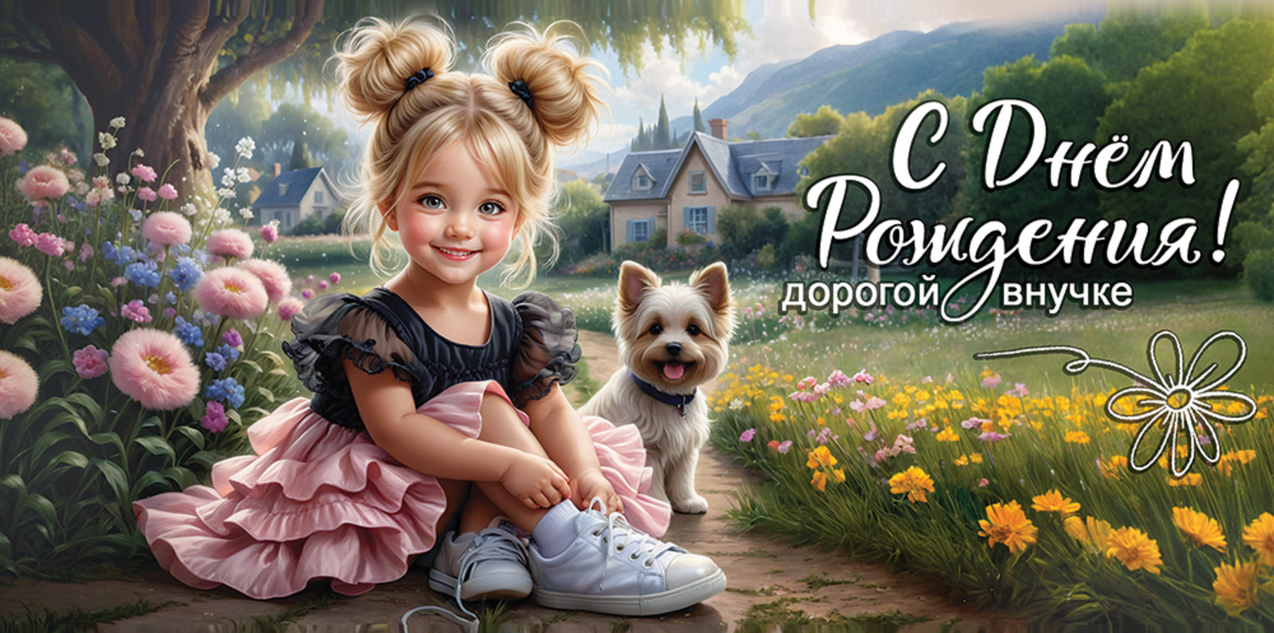 

5.0000683 Конверт для денег Евро С Днем рождения! Дорогой внучке (жен) С текстом УФ-лак